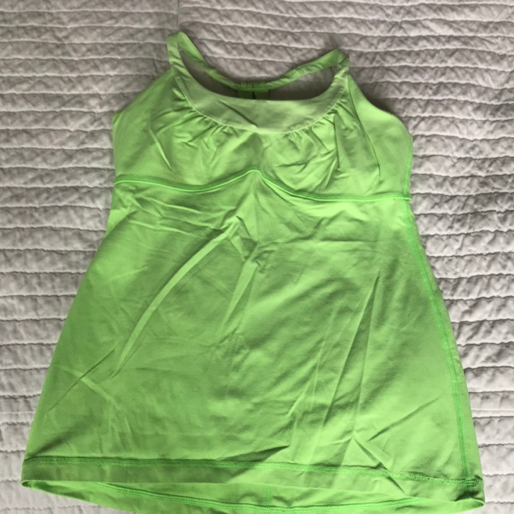 Gently used green Lululemon halter tank